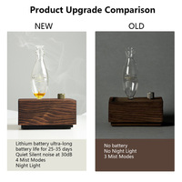 Diffuseur nébulisateur en verre et bois HIITII pour huiles essentielles pures, aromathérapie domestique, silencieux, faible consommation, fonction de minuterie, garantie 1 an
