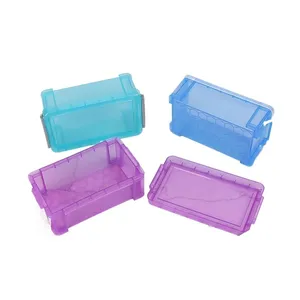 Candy Color Transparent Locking Storage Box Home Desktop Small Object Organizer Jewelry Coin Earphone Data Cable Organizer
