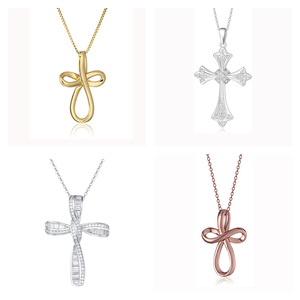 <span class=keywords><strong>Collier</strong></span> en acier inoxydable 18K, pour Couple avec nom <span class=keywords><strong>personnalisé</strong></span>, femmes et hommes, bijoux, croix en or, argent, cristal - Product Image 2