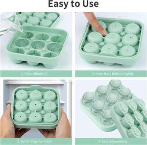 Moule à glaçons sphériques en silicone, nouvelle mode, écologique et durable, avec couvercle et bac pour la fabrication de glaces - Product Image 3