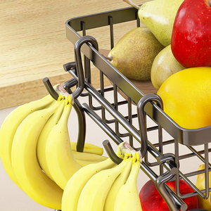 Hiện Đại 2-Tier Nhà Bếp Countertop Trái Cây Bát Thân Thiện Với Môi Sắt Dây Lưới Snack & Bánh Mì Lưu Trữ Giỏ Nhà Hiển Thị Sử Dụng - Product Image 4