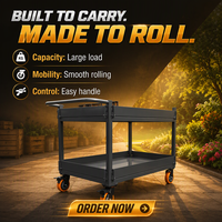Chariot de manutention industriel robuste en acier Q235 avec plateau et roues, modèle CASE CARTER OEM