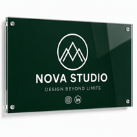Panneau acrylique personnalisé, texte, logo, slogan sur mesure, panneau mural en plexiglas haute transparence pour la décoration murale de la réception de bureau