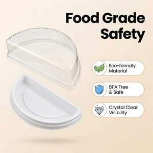 Boîtes d'emballage en plastique PET recyclables en forme de lune pour pâtisseries, demi-<span class=keywords><strong>cercle</strong></span>, pour gâteaux mousse, boîte en plastique pour emballage de pâtisseries - Product Image 5
