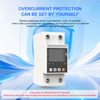 Meter Energi Digital dengan Proteksi Tegangan Lebih/Kurang 63A Fasa Tunggal, Dilengkapi Wi-Fi