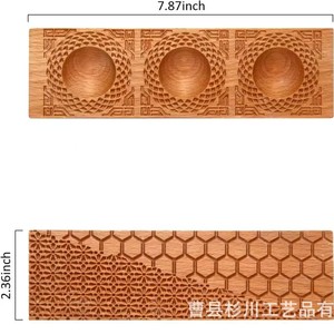 Wooden Wonton <b>Mold</b> With Three Cavities Reusable Kitchen Tool For Handmade Dumplings And Pasta Making - Product Image 4