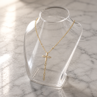Collier pendentif croix gothique, collier ras du cou à franges multicouches pour femmes, style grunge audacieux