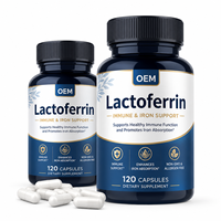 Pilules de lactoferrine naturelle OEM/ODM pour l'immunité et la santé du fer, améliore l'absorption, sans OGM, compatible végétalien, service de vente en gros en vrac