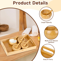 Nampan Pedikur Bambu, Nampan Kayu untuk Spa Kaki, Nampan Kayu untuk Spa Kaki bagi Teknisi Kuku dan Ahli Kecantikan