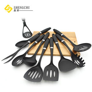 الساخن بيع أرخص أواني الطبخ الغذاء الصف 10 قطعة البلاستيك مجموعة أدوات المطبخ مع المطاط مقبض - Product Image 6