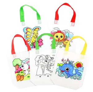 Tas belanja dapat dipakai ulang fashion tas tote non-tenun ramah lingkungan hadiah kustom oem tas tote non-tenun anak-anak sekolah dengan kancing