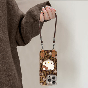 Coque de téléphone en silicone motif léopard Katie Avatar pour 16Promax avec dragonne et cordon, design mignon de dessin animé, protection antichoc - Product Image 4