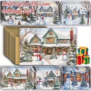 Vintage & Funny thẻ Giáng sinh với số lượng lớn với phong bì, các loại kỳ nghỉ thẻ trống để gửi lời chúc ấm áp - Product Image 5