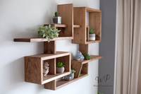 Étagère murale de rangement en bois rustique personnalisée de haute qualité, étagère murale flottante rectangulaire en bois massif de style ferme