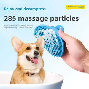 Brosse de Douche pour Animaux en Silicone Souple avec 285 Nœuds de Massage et Distributeur de Shampooing – Brosse de Toilettage et de Nettoyage pour Chiens et Chats - Product Image 2