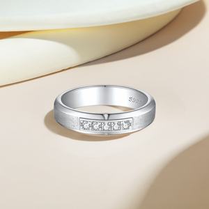 Bagues de fiançailles et de mariage de luxe pour femmes, style hip-hop, en argent sterling 925 plaqué rhodium, avec zircon, certifiées CMA - Product Image 3