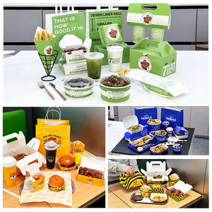 Boîtes d'emballage alimentaire en carton biodégradable écologiques jetables personnalisées pour les frites, les kebabs, les grillades <span class=keywords><strong>de</strong></span> <span class=keywords><strong>viande</strong></span> - Product Image 6