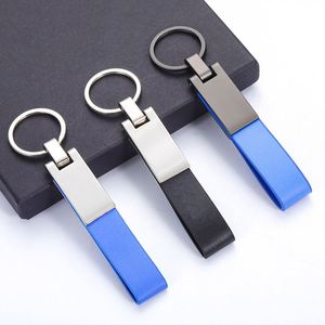 Promotion Gift <b>Leather</b> <b>Key</b> Tag <b>Key</b> Holder with Laser Logo Custom PU <b>Leather</b> Metal Keychain Car Home <b>Key</b> <b>Chains</b> - Product Image 4