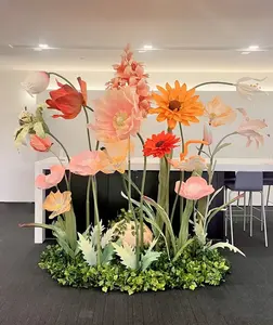 2024 nouveau fournisseur de mariage fleurs artificielles grand format papier fleurs et plantes géantes décoration fleurs pour la fête de mariage événement