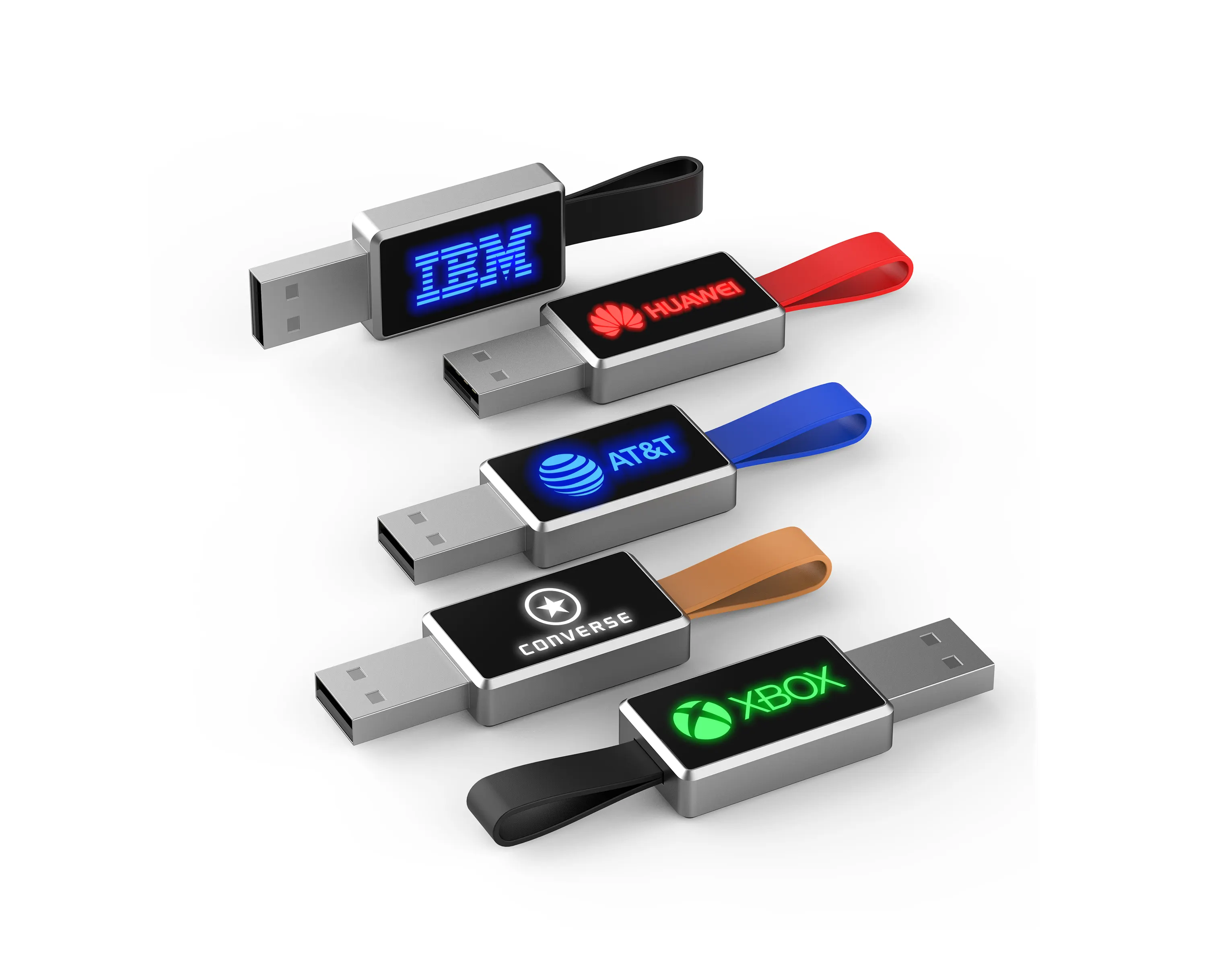 High Spped Cheap 128GB Branded Glowing Logo USB Flash Drives stick