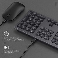 Ensemble clavier et souris sans fil ergonomique ultra-mince en aluminium et ABS, 108 touches, 2,4 GHz, étanche, anti-chute, double mode, en stock