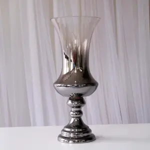Lhp024-vaso de vidro decorativo, pequeno, barato, chapeamento, flor, arranjo, vaso de vidro