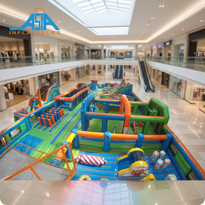 American <span class=keywords><strong>Ninja</strong></span> Warrior carrera de obstáculos interior inflable salto patio gigante Casa de rebote Funfair castillo inflable - Product Image 1