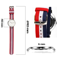 2024 vente en gros OEM mode unisexe montre logo personnalisé OEM nylon montres bracelet pas cher femmes montre-bracelet