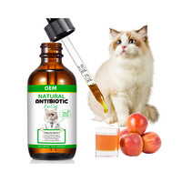 Gouttes antibiotiques pour chats, anti-inflammatoires, antibactériennes, bienfaits nutritionnels, soutien immunitaire, supplément, OEM, ODM, marque privée