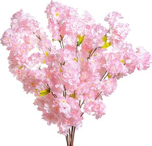 Ramo de flores artificiales de cerezo, flores de seda de tallo largo, rama de flores de melocotón para decoración de boda - Product Image 2