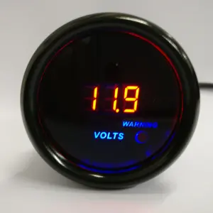 2 inç (52mm) ölçer elektronik voltmetre gerilim Volt ölçer metre otomobil araç oto alüminyum için kırmızı dijital LED