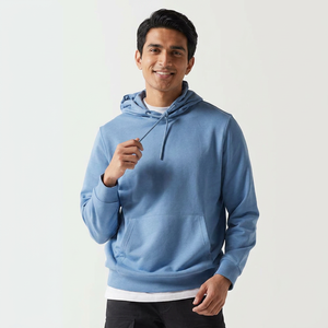 Sweat-shirt à capuche en polaire polyester/coton de haute qualité pour homme, motif uni, épais, décontracté, séchage rapide, respirant - Product Image 1