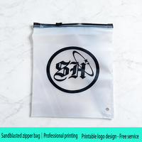 Sac à fermeture éclair givré CPE, pochette en plastique mat personnalisée avec fermeture éclair