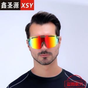 Cycling Goggles Black <b>Frame</b> PC Lens UV400 Anti Slip Outdoor Sports Travel Men's Unisex <b>Large</b> <b>Frame</b> Type 3 Sunshades - Product Image 5