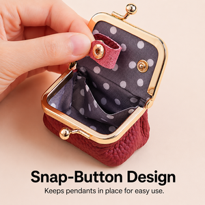 Mini PU Leather Jewelry Pouch with <b>Metal</b> Snap Button Closure Portable Ring Earring Storage Case for gift store - Product Image 5