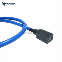 DLPIL13F Connecteur d'alimentation Ethernet série à profil bas en ligne, 13 broches, contact femelle, laiton étanche avec boîtier en aluminium