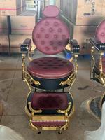 Chaise de barbier portable professionnelle personnalisée avec sièges confortables, hauteur réglable et inclinable en cuir synthétique