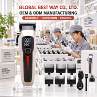 Alat Cukur Rambut Profesional Tanpa Kabel 7500RPM 2 Kecepatan Tipe C Isi Ulang 1200mAh Pisau Keramik Barber Trimmer 6 Guide Rumah Tangga RV
