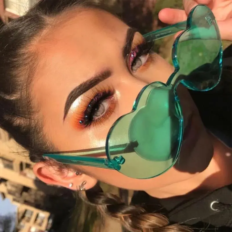 2021 패션 여성 멋진 파티 태양 안경 원피스 렌즈 투명 단색 유명 브랜드 우아한 럭셔리 선글라스