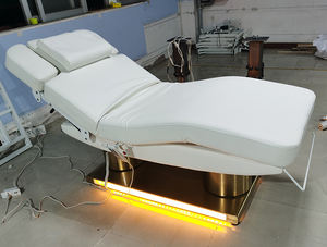 Luxuriöse Elektrische Kosmetikliege für Gesichtsbehandlungen mit LED, goldenem Edelstahlfuß, extra breit, gebraucht, Massageliege zum Verkauf - Product Image 2