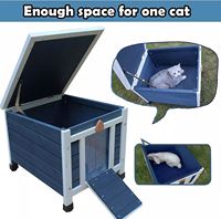 Conception extérieure imperméable de luxe en bois solide de maison de chat pour les chats sauvages