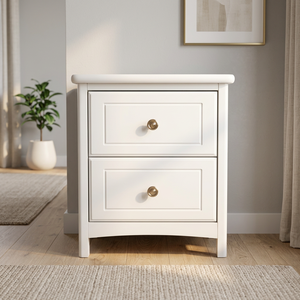 <b>Small</b> Space 2-Drawer Bedside <b>Table</b>, Modern Wooden <b>Side</b> Cabinet & End <b>Table</b> for Studio Apartment, Hotel & <b>Small</b> Living Room - Product Image 4