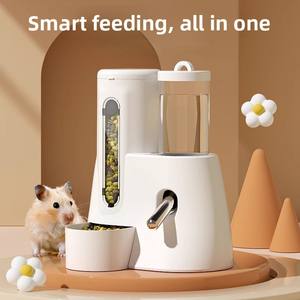 زجاجة مياه <span class=keywords><strong>2</strong></span> في 1 بوحدة تغذية أوتوماتيكية مضادة للانقباضات ، وللفئران الهامستر القزم والفئران السورية ، مستلزمات الحيوانات الأليفة الصغيرة - Product Image 2