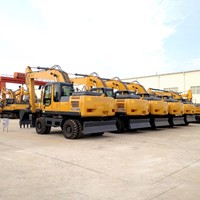 Nouvelle pelle sur pneus chinoise de 21 tonnes, 0,86 m³, modèle XE210WB, avec hauteur de fouille de 9000 mm, pièces de moteur diesel pour pelle.