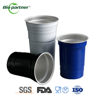 Vaso de Aluminio Personalizado para Bebidas, Vaso Reutilizable para Bebidas Frías, Taza Metálica Plateada con su Logotipo