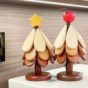 Tapis d'isolation d'arbre de noël M <span class=keywords><strong>Table</strong></span> à manger en bois massif tapis anti-brûlure tapis de pot décoration de la maison créative - Product Image 4