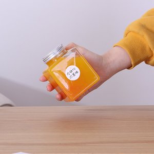 Square Plastic Empty 500ml <strong>Milk</strong> Tea Juice Water Beverage <strong>Bottles</strong> With Aluminum Caps - Product Image 3