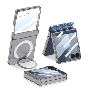 GKK magnetic Simple Design Full-Body <b>PC</b> 360 rotating <b>stand</b> Protection Shockproof Waterproof Pure Color Case for Z Flip 7 - Product Image 4