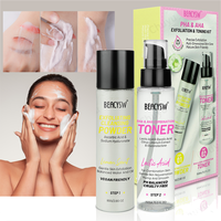 Ensemble d'enzymes de papaye: poudre nettoyante aux acides aminés + toner à la papaïne, exfoliant, hydratant et apaisant pour peau sensible