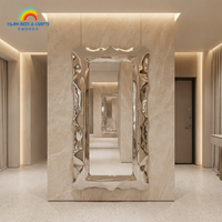 Sculpture d'art moderne, élégance contemporaine, miroir décoratif en métal pour l'intérieur, décoration murale haut de gamme pour villa, salle de bain